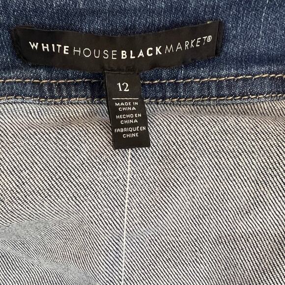 NWT White House Black Market Blue Sleeveless Denim Bodice Top Womens Size 12 - Picture 7 of 9